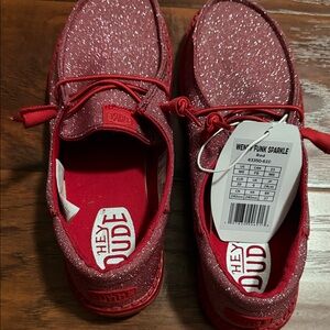 Hey Dude Sparkle Shoes - Red